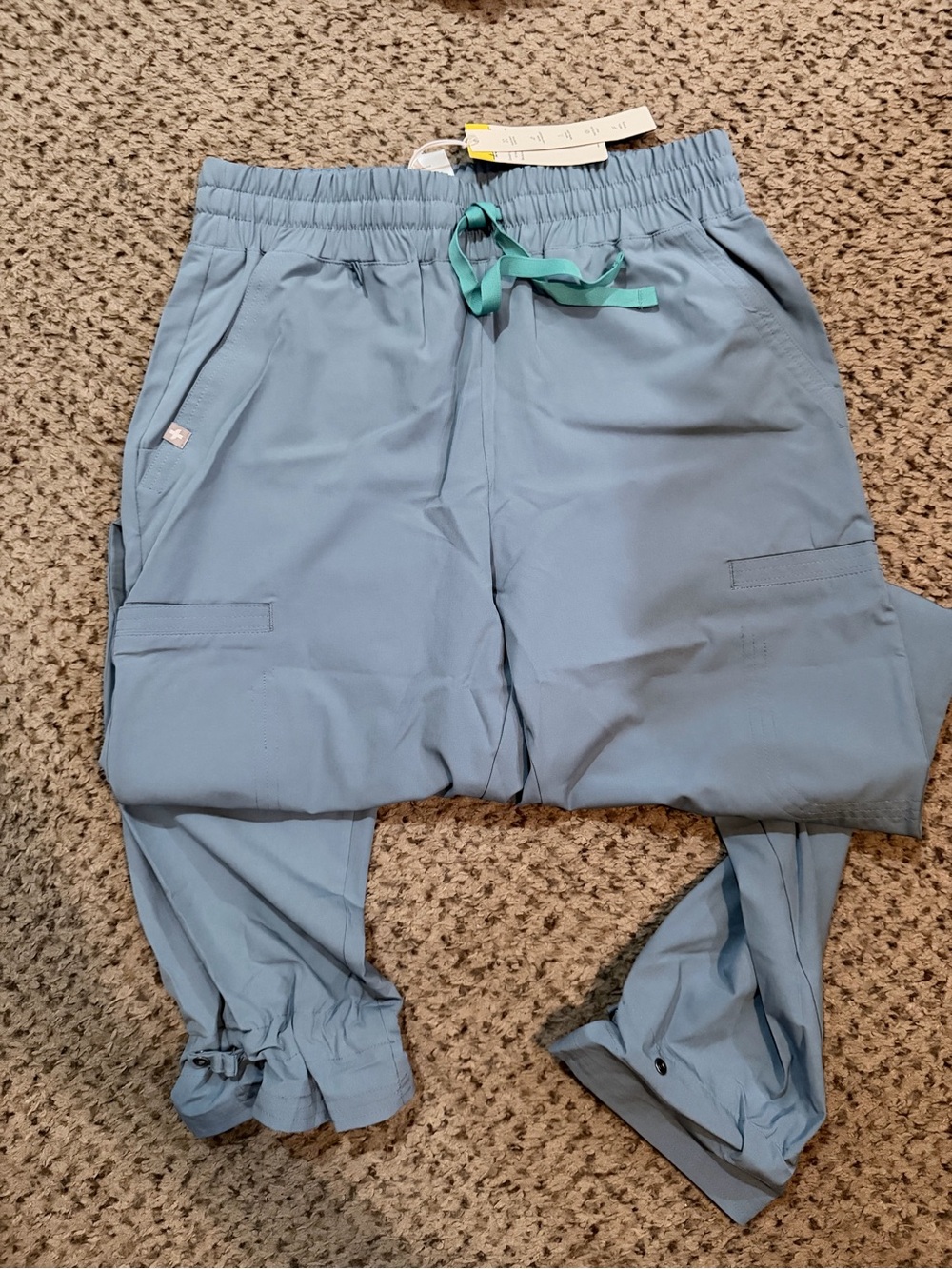 FIGS FIONLITE Scrub Pants in Capri Light Blue - Picture 3 of 5